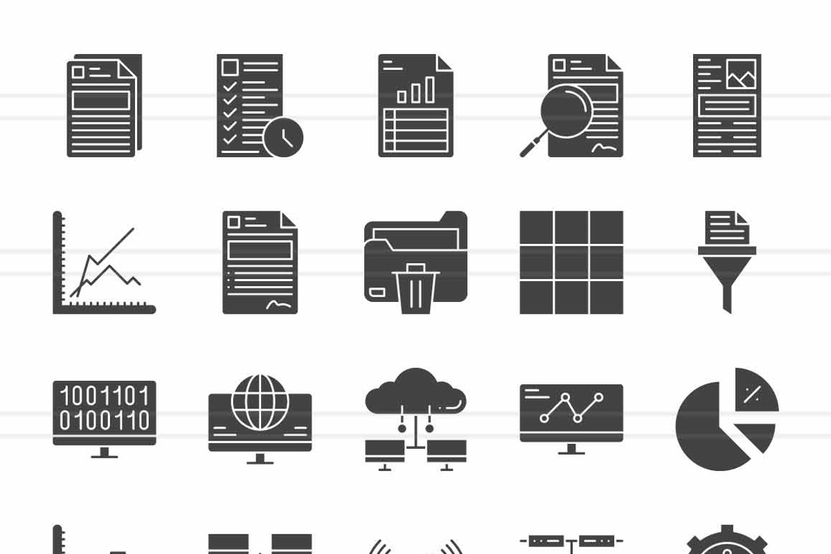 Data Sharing Glyph Icons, an Icon by IconBunny (Photo 2 of 2)