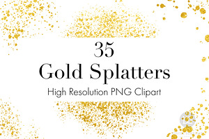 Gold Splatters Clipart | Gold Dust