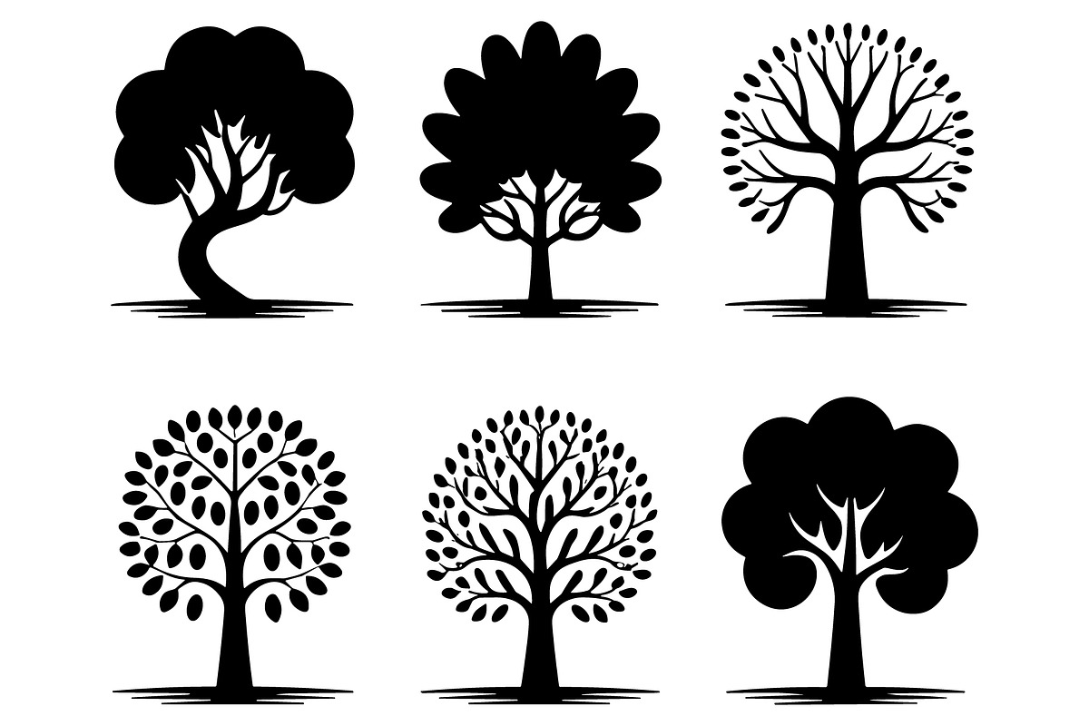 Versatile Tree Vector Silhouettes, an Illustration by hafijul (Photo 5 of 7)