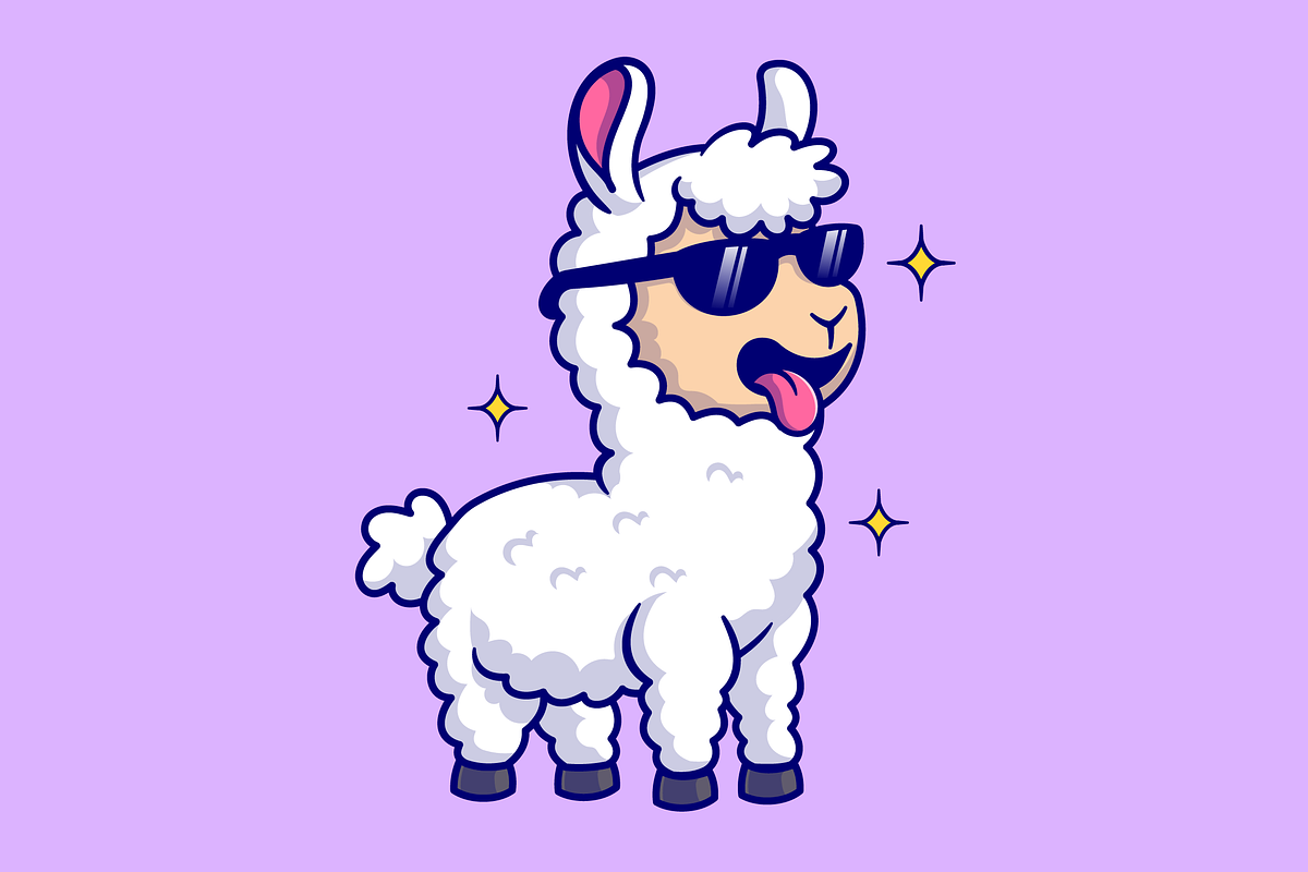 Cute Cool Llama Alpaca With Glasses, an Animal Illustration by Catalyst Labs (Photo 2 of 3)