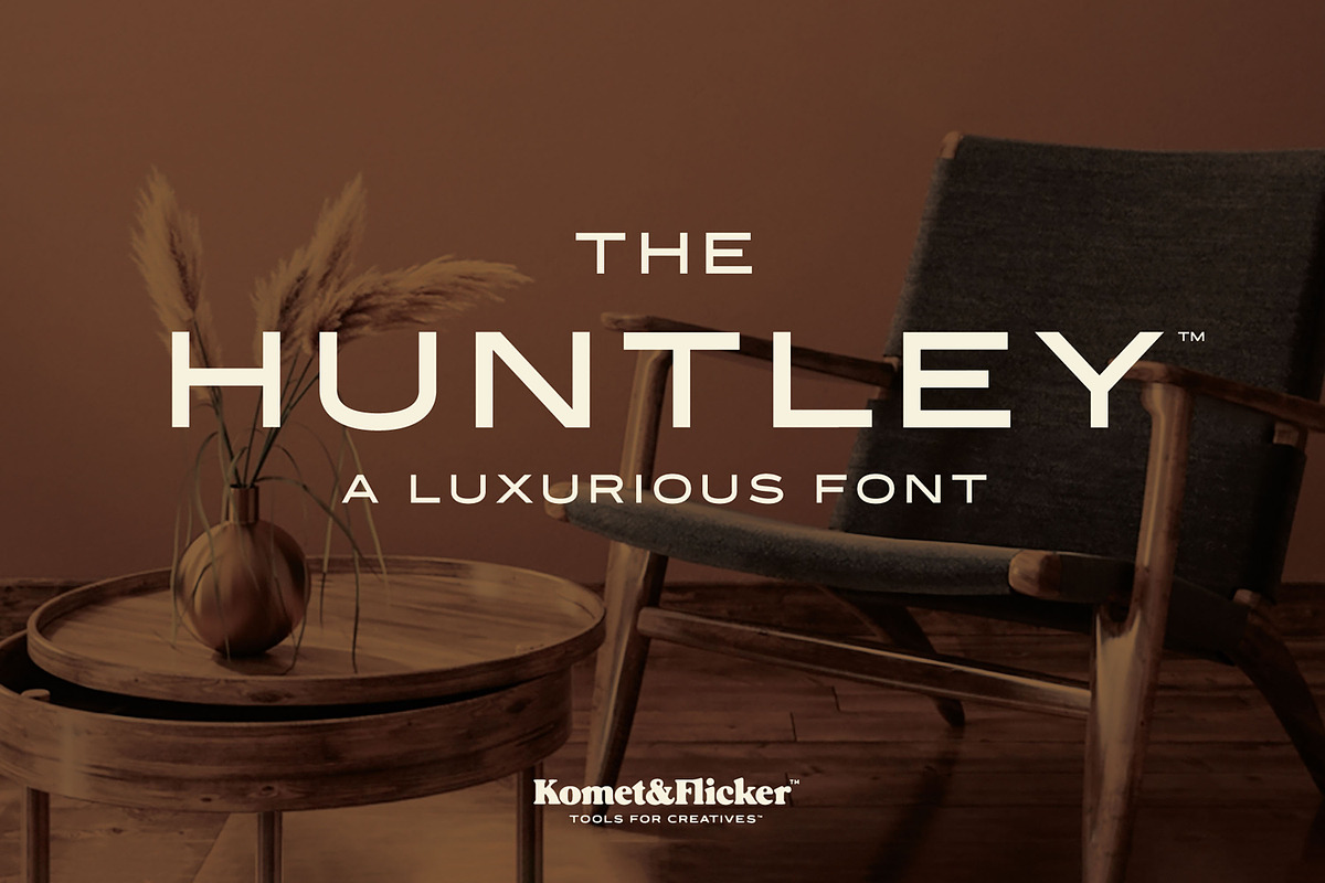 The Huntley – A Luxurious Font, a Sans Serif Font by Komet & Flicker (Photo 1 of 15)