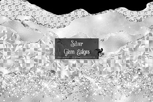 Silver Glam Edges Clipart