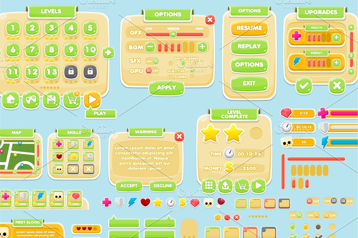 Cartoon Games GUI Pack 9, a Templates & Theme by pzUH (Photo 5 of 5)