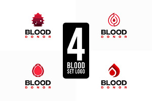 Set of Blood Donor logo designs, a Branding & Logo Template by Lucky Creative