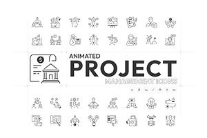 Animated Project Management Icons, an Outline Icon by Prosymbols