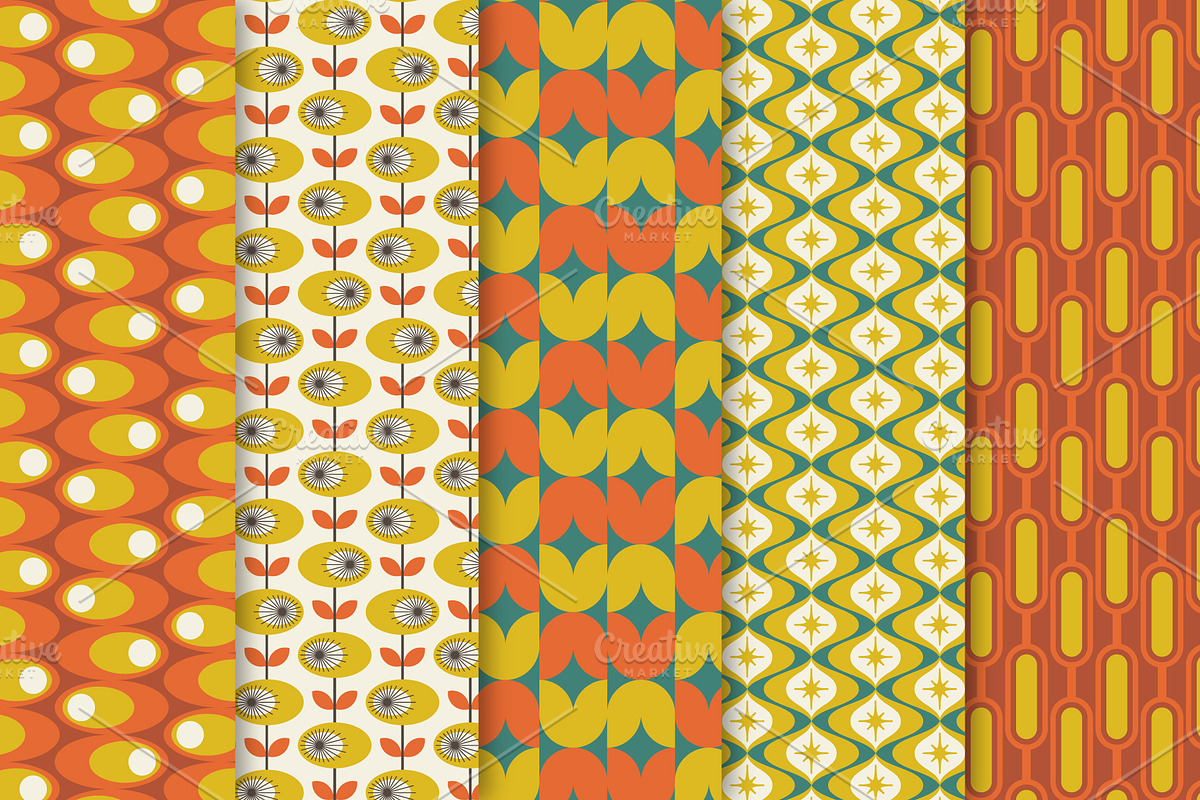 Mid Century Modern Seamless Patterns, a Pattern Graphic by CojoMoxon (Photo 3 of 3)