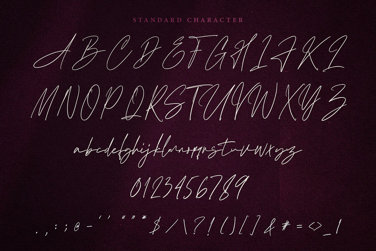 Mahallina Signature Script Font, a Script Font by Kotak Kuning Studio (Photo 8 of 9)