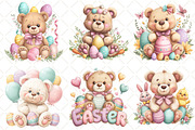 Whimsical Easter Teddy Bear Clipart, an Illustration by Black Bird Studio (Thumbnail 3 of 5)