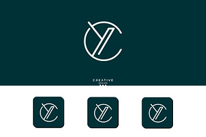 Alphabet Letters Icon Logo CY or YC
