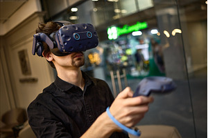 Man Wearing Virtual Reality Headset, a Technology Photo by wip3out