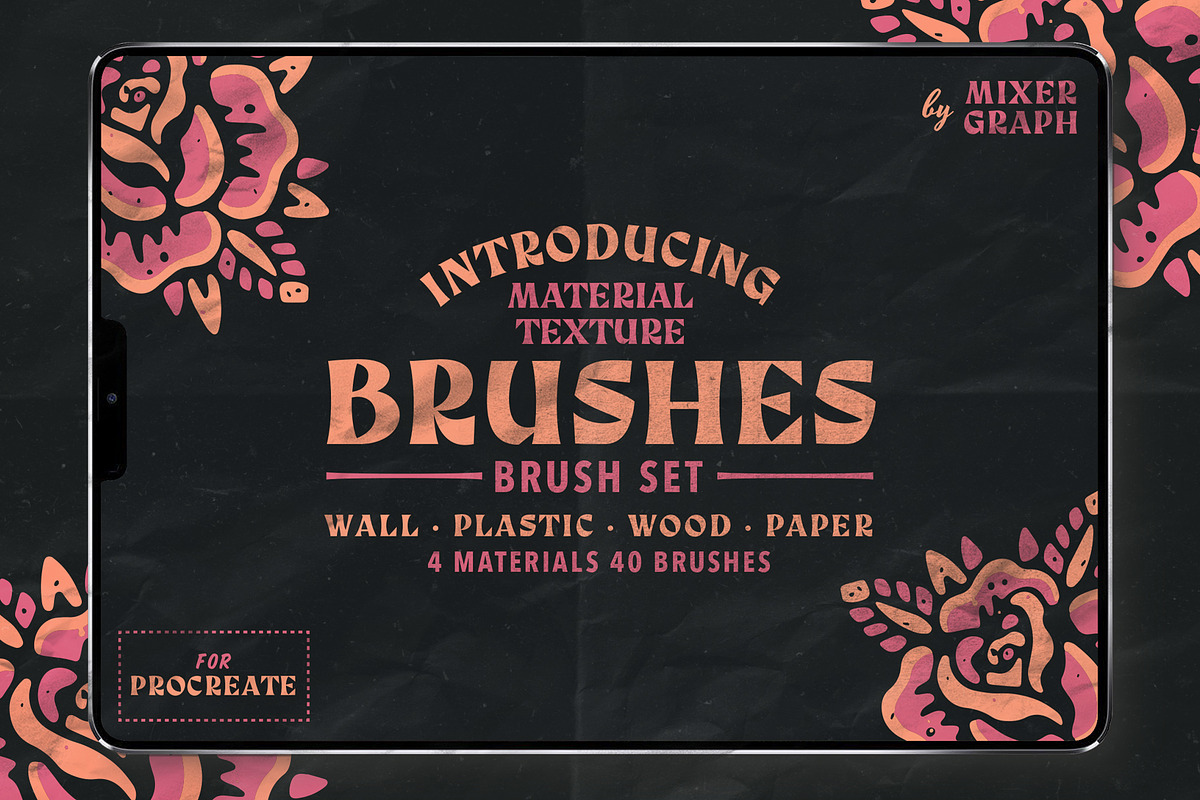 Material Texture Brushes Procreate, a Brush Add-On by Mixergraph (Photo 1 of 10)