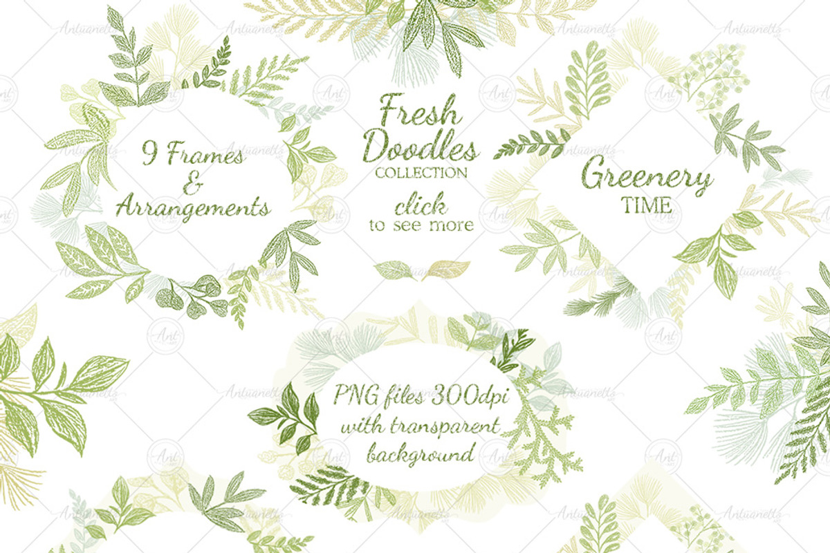 Leaves Branches & Herbs frames., an Illustration by antuanetto (Photo 2 of 3)