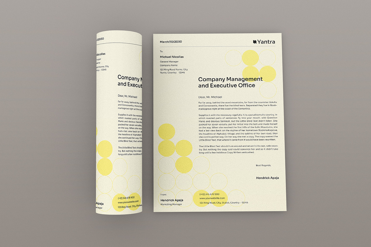 Yellow Minimal Letterhead, a Stationery Template by Neermana (Photo 3 of 4)