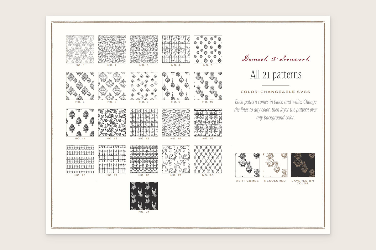 Damask & Ironwork Seamless Patterns, a Pattern Graphic by The October Creative (Photo 2 of 12)