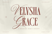 Velysha Grace – Hybrid Serif Script, a Serif Font by Almeera Std (Thumbnail 1 of 10)