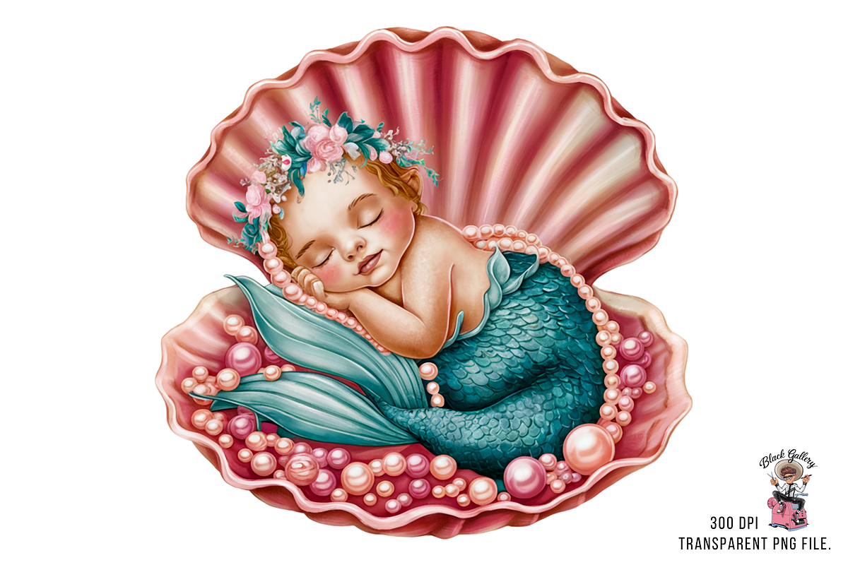 Mermaid PNG, Sea Shell PNG Bundle, a Graphic by Clipart Bloom (Photo 9 of 14)