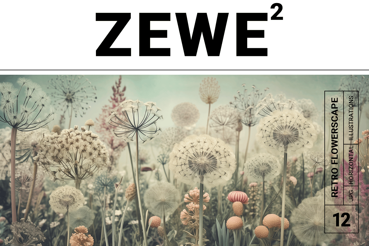 Zewe Collection · Retro Flowerscapes, a Decorative Illustration by milatovar (Photo 1 of 16)
