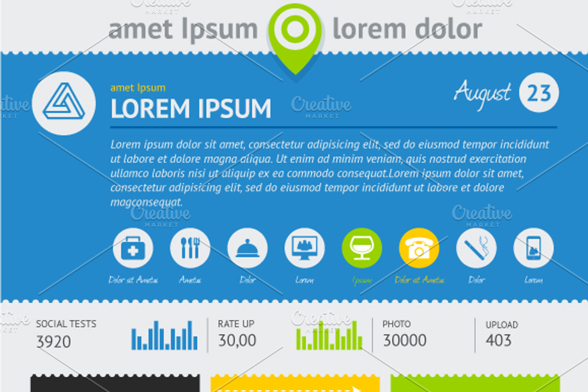 Elements of Infographics with button preview 2