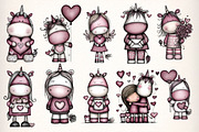 Whimsical Unicorn Loved Clipart, an Illustration by Dream Creation (Thumbnail 3 of 7)