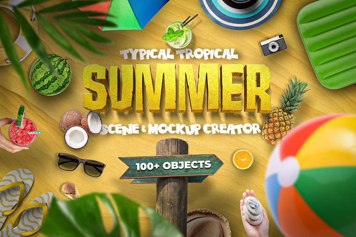 Summer Scene and Mockup Creator, a Shirt Mockup by relineo.mock-ups (Photo 1 of 9)