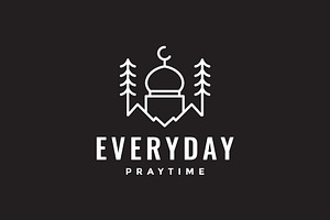 outdoor mosque tree pray place logo, a Branding & Logo Template by devastd