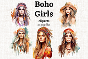Watercolor Bohemian Beauty, a Person Illustration by Mash Mash Stickers (Thumbnail 1 of 9)