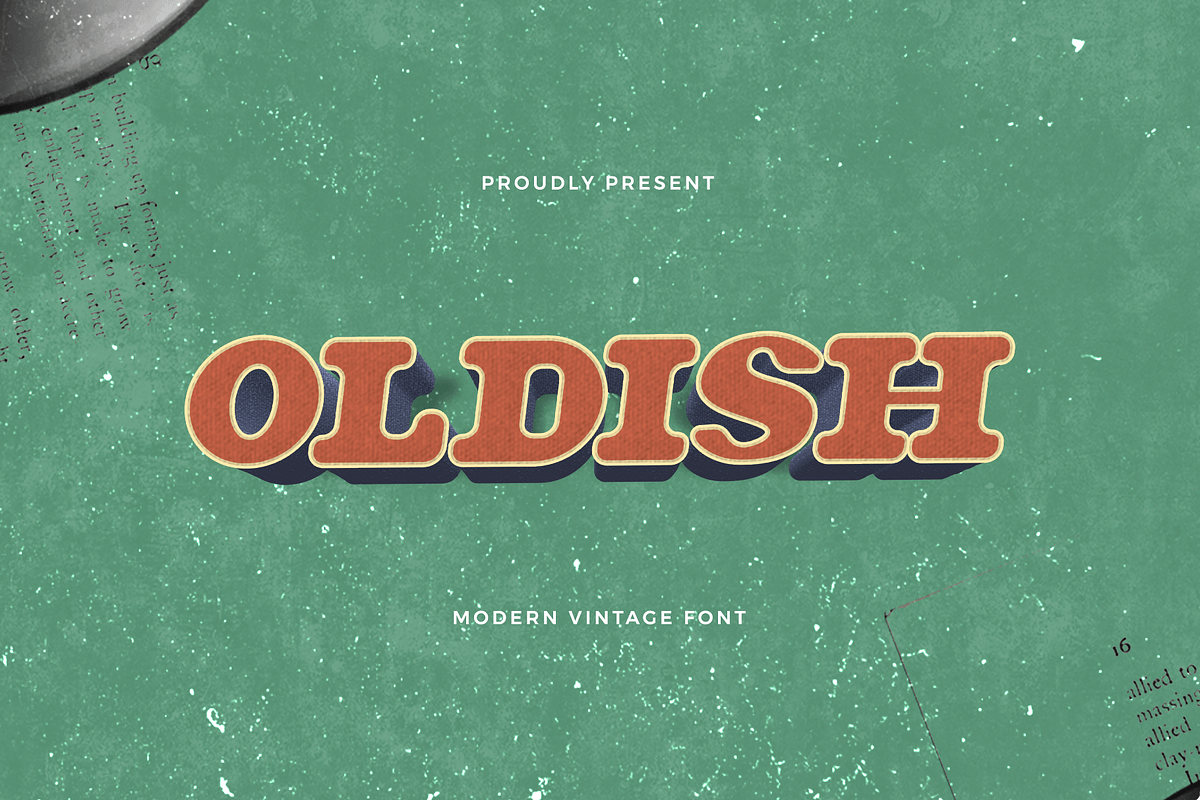 Oldish - A Modern Vintage Font, a Serif Font by overlaytemplates (Photo 1 of 5)