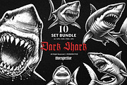 10 Bundle Dark Art Shark Fish Beast, an Illustration by Morspective (Thumbnail 1 of 7)