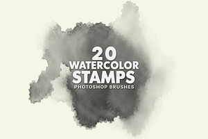 20 Watercolor Photoshop Brushes