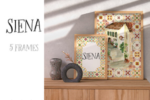 Italy Tiles Wedding Watercolor Siena