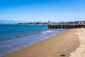 San Francisco skyline view from Golden Gate Beach, USA, an Architecture Photo by GoodGoods