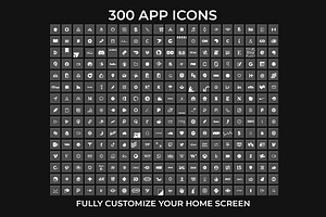 300 Gray Minimal IOS 14 Icon Pack