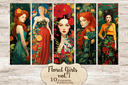 Floral Girls Bookmarks, a Person Illustration by GlamArtZhanna (Thumbnail 1 of 3)