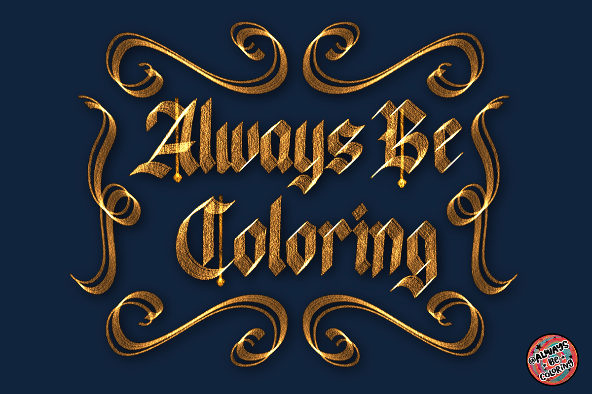 Procreate Blackletter Calligraphy, a Brush Add-On by AlwaysBeColoring (Photo 10 of 11)