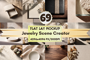 Jewelry Flat Lay Mockup Backgrounds, a Merchandise Mockup by LA Design