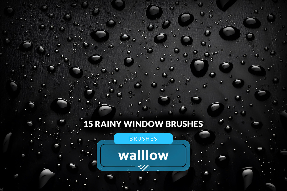 Raindrops on Window Photoshop brush, a Brush Add-On by Walllow Creatives (Photo 1 of 3)