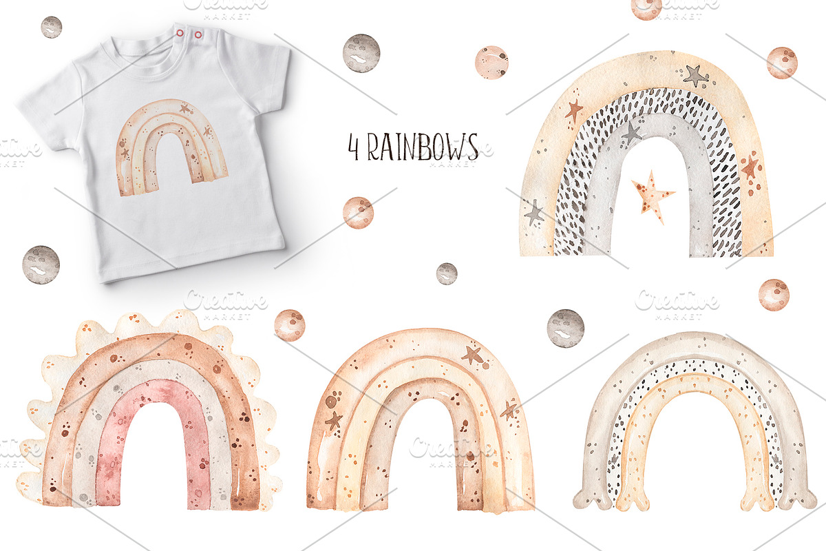 Watercolor Cute Baby Dino Collection, an Animal Illustration by MayaNavits (Photo 7 of 14)