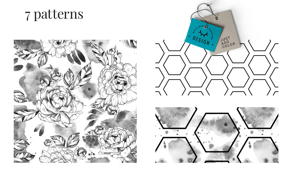 Black Ink Flowers and Watercolor, an Illustration by WBS Design (Photo 22 of 26)
