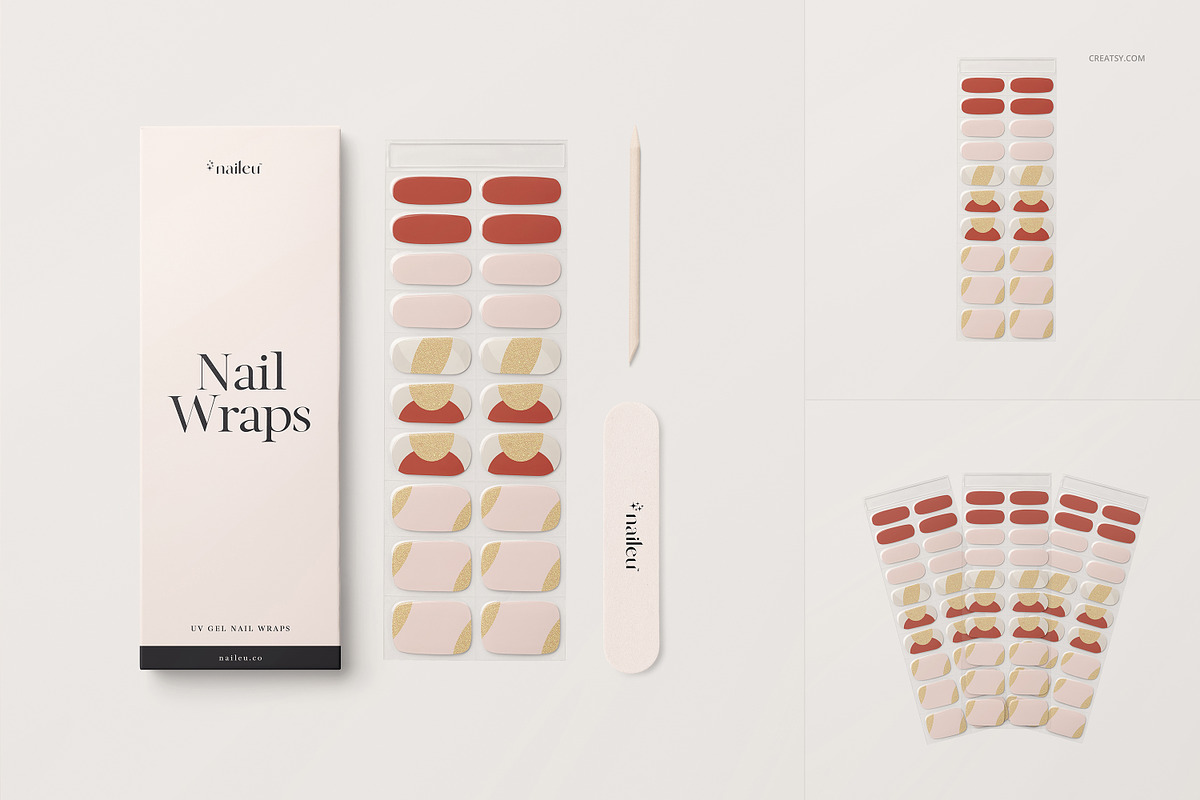 UV Gel Nail Wraps Mockup Set, a Merchandise Mockup by creatsy5 (Photo 5 of 10)