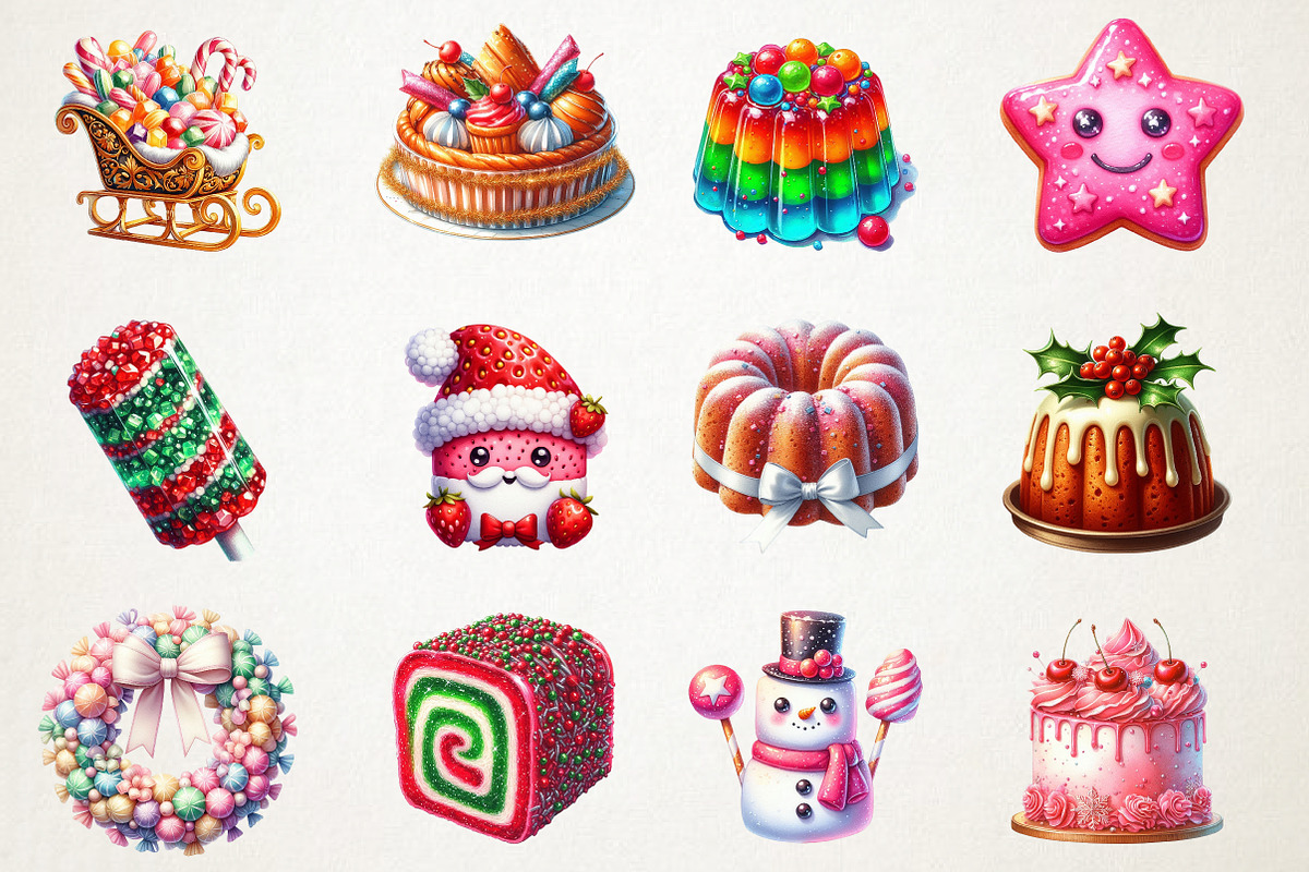 Retro Holiday Sweets PNG Bundle, an Illustration by RobertsArt (Photo 3 of 7)