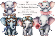 Cute Elephant Sublimation Clipart, an Illustration by OK Design (Thumbnail 1 of 5)
