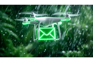 A futuristic drone floats in the, an Industrial Photo by ZinetroN