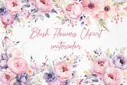 Watercolor Blush Peonies Flowers PNG, an Illustration by LeCoqDesign (Thumbnail 1 of 5)