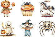 Vintage Creepy Halloween Clipart, an Illustration by CraftArtStudio (Thumbnail 3 of 6)