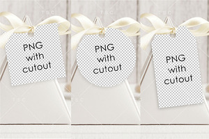 Favor Box/Sticker/Tag Mockup Bundle