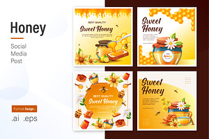 Honey Social Media Post Design