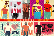 I Love Gym. Grunge vector set., a Person Illustration by PoPaShop (Thumbnail 1 of 9)