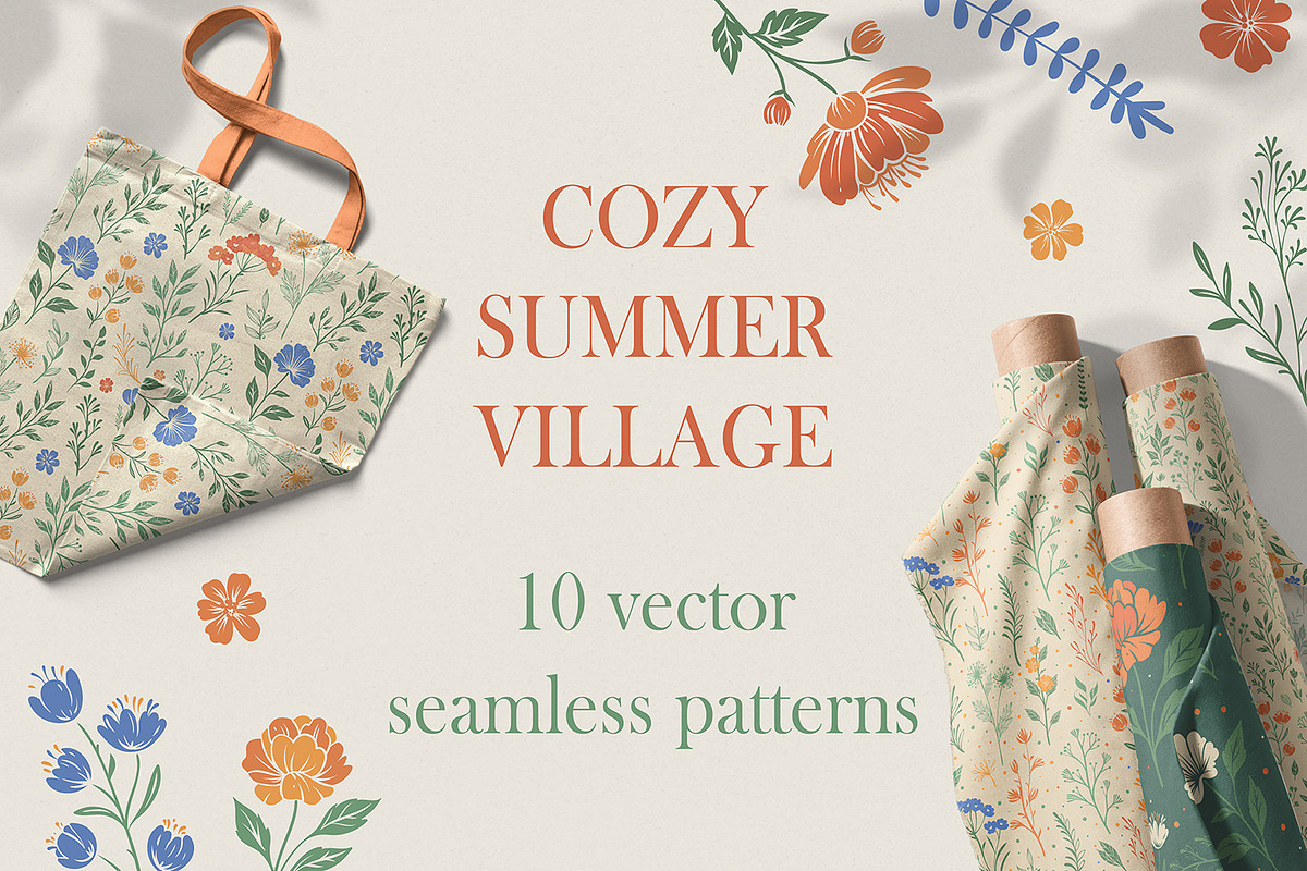 COZY SUMMER PATTERNS, a Pattern Graphic by HmarkaShop (Photo 1 of 3)