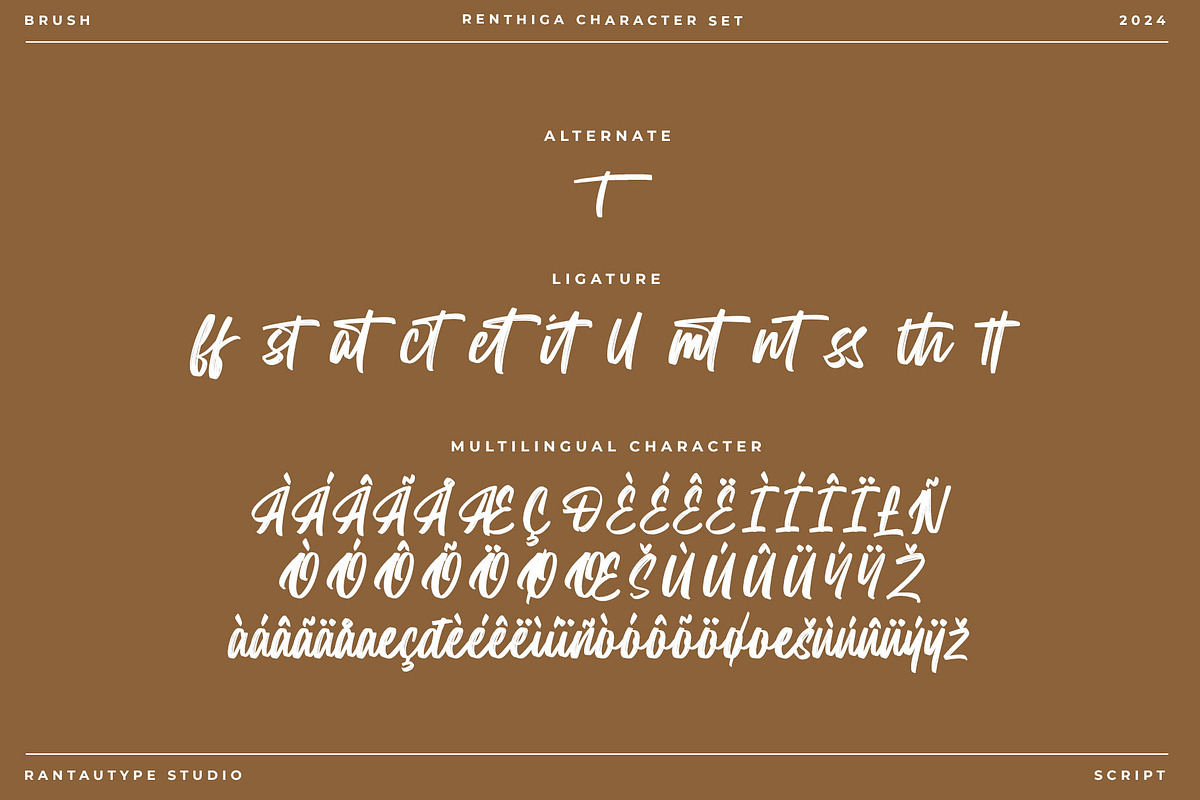 Renthiga Brush Handwritten Font, a Handwritten Font by RantautypeStudio (Photo 17 of 17)