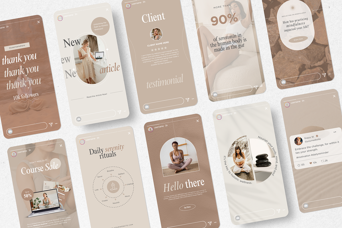 Wellness Instagram Templates Bundle, a Social Media Template by DigiPax (Photo 5 of 12)